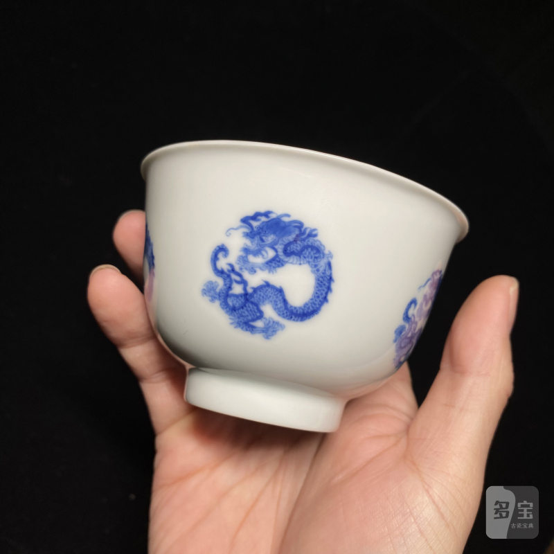 清康熙 青花团龙纹茶圆 - 图14